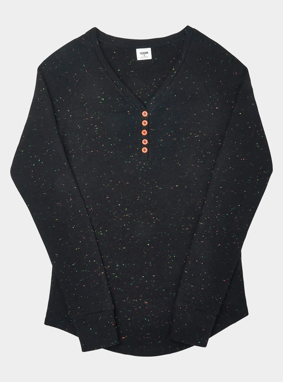 Confetti Black Long Sleeve Top