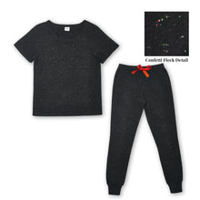  Confetti Black T-Shirt & Trousers Pyjamas Set Tessie Clothing