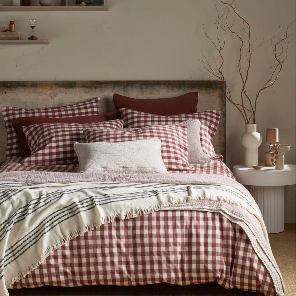 Conker Gilbert Gingham Brushed 100% Organic Cotton Bed Linen The Secret Linen Store