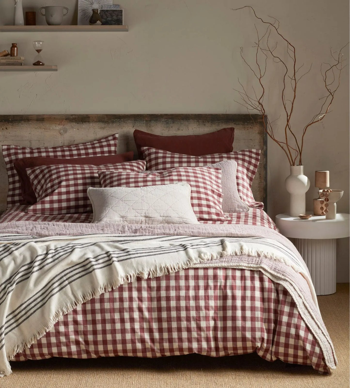 Conker Gilbert Gingham Brushed 100% Organic Cotton Bed Linen The Secret Linen Store