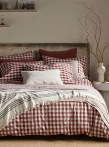  Conker Gilbert Gingham Brushed 100% Organic Cotton Bed Linen