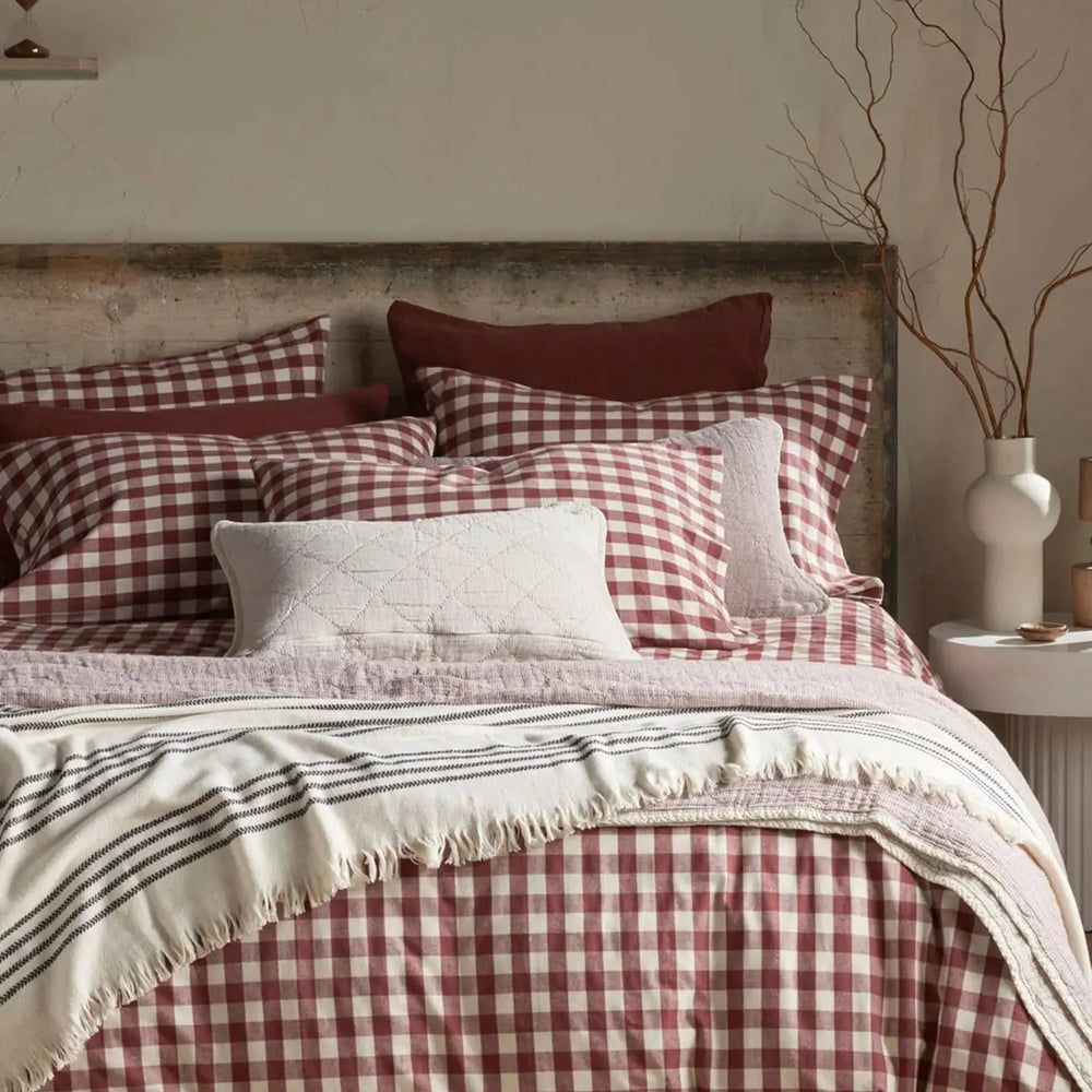 Conker Gilbert Gingham Brushed 100% Organic Cotton Bed Linen The Secret Linen Store