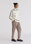 Contrast Stripe Piping Mock Neck Jumper Paisie