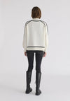 Contrast Stripe Piping Mock Neck Jumper Paisie