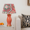 RASPBERRY and GREEN IKAT LAMPSHADES  - LOW in STOCK