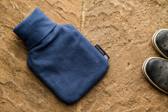 Midnight Blue Cotton 1L Hot Water Bottle