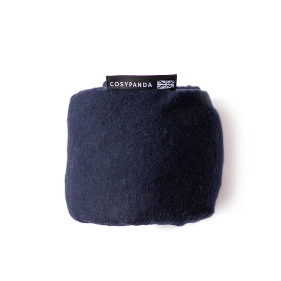 UK Made Natural Cotton Microwaveable Wheat Wrap - Navy Blue