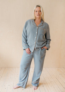  Blue Houndstooth Cotton Pyjamas TartanBlanketCo