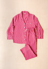 Pink Checkerboard Cotton Pyjamas TartanBlanketCo