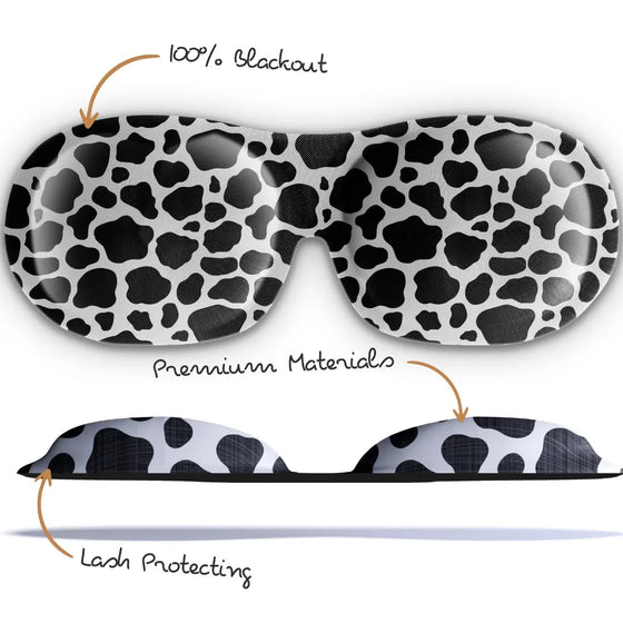 Cow Print Contoured 3D Blackout Sleep Mask SMUG