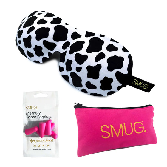 Cow Print Contoured 3D Blackout Sleep Mask SMUG