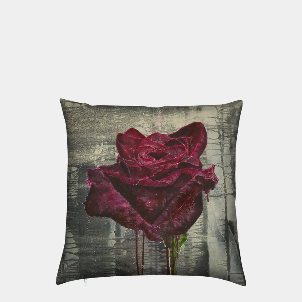 Crimson Rose Velvet Cushion Long Studio Design