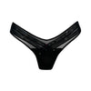 Crossing Lines Fine Mesh V-Thong Black NOKAYA