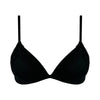 Crossing Lines Mesh T-Shirt Push-Up Wireless Triangle Black Bra NOKAYA