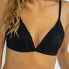 Crossing Lines Mesh T-Shirt Push-Up Wireless Triangle Black Bra NOKAYA