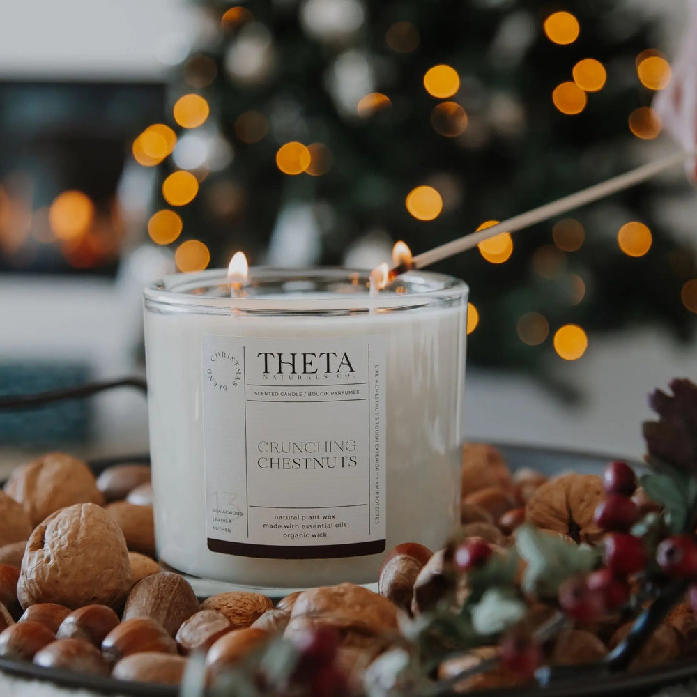 Crunching Chestnuts - Christmas Candle - 2-Wick Theta Naturals Co