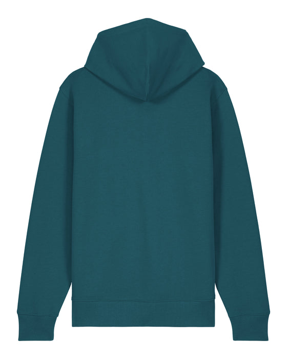 Womens Organic Cotton Relaxed-Fit Zip Hoodie in Ocean Blue