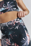 Cycad Recycled-Fabric Performance Leggings - Floral Print Peachaus