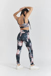 Cycad Recycled-Fabric Performance Leggings - Floral Print Peachaus