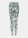 Cycad Recycled-Fabric Performance Leggings - Leaf Print Peachaus