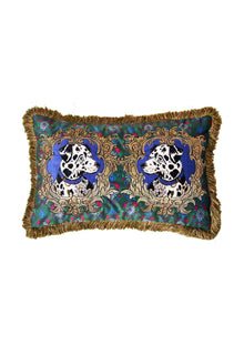 Embroidered Velvet Cushion Cover / "The Dog's Head"