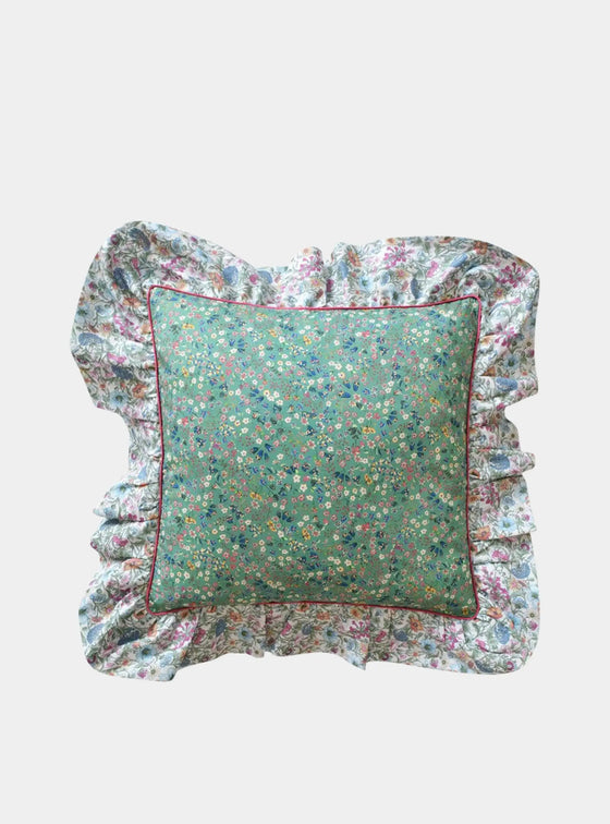 DONNA LEIGH Liberty Piped Ruffle Cushion Coco & Wolf