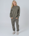 Womens Organic Cotton Relaxed-Fit Sweatshirt in Pine Green Khaki