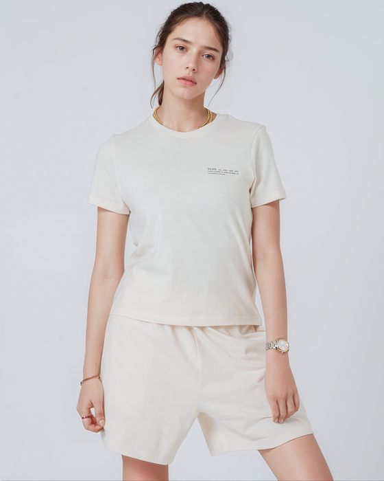 Womens Organic Cotton Fitted T-Shirt in Natural Cotton