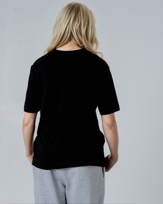 Womens Organic Cotton Relaxed-Fit T-Shirt in Jet Black