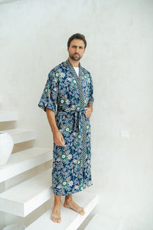  Men’s Full Length Robe in Blue