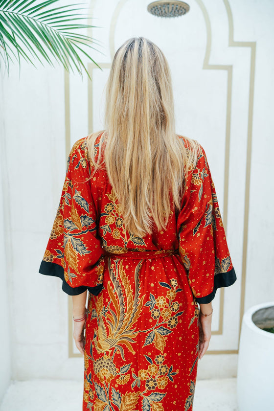 Red and Gold Kimono Robe