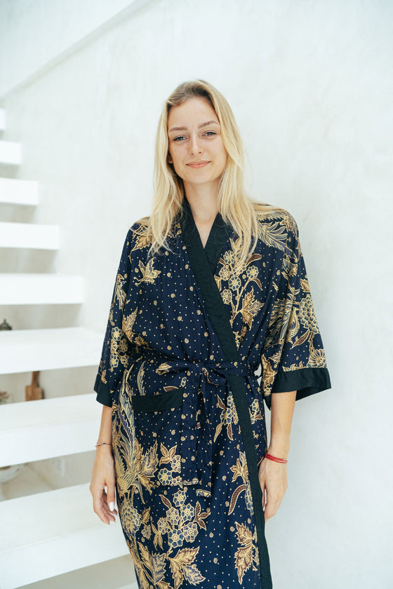 Midnight Purple Kimono Robe Wear the World