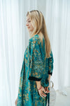 Emerald Green Batik Kimono Robe