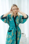 Emerald Green Batik Kimono Robe