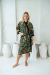 Green Batik Kimono Robe