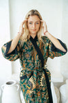 Green Batik Kimono Robe