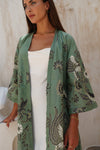 Mint Batik Kimono Robe