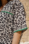 Leopard Print Cotton Pyjamas Shorts Set