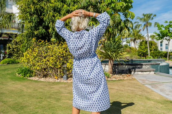 Bandana Hand Block Printed Cotton Robe Woven Riches