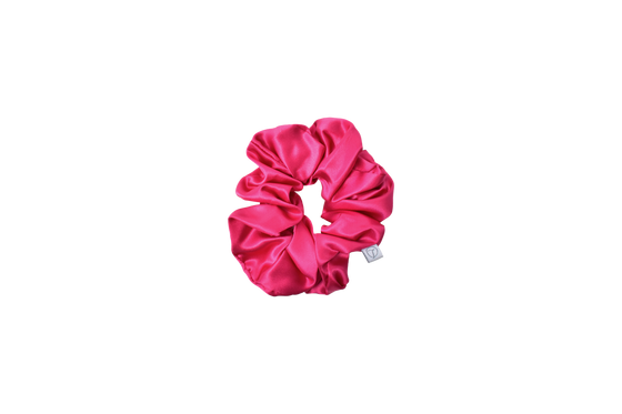 Galentines Rose Pink Statement Silk Scrunchie