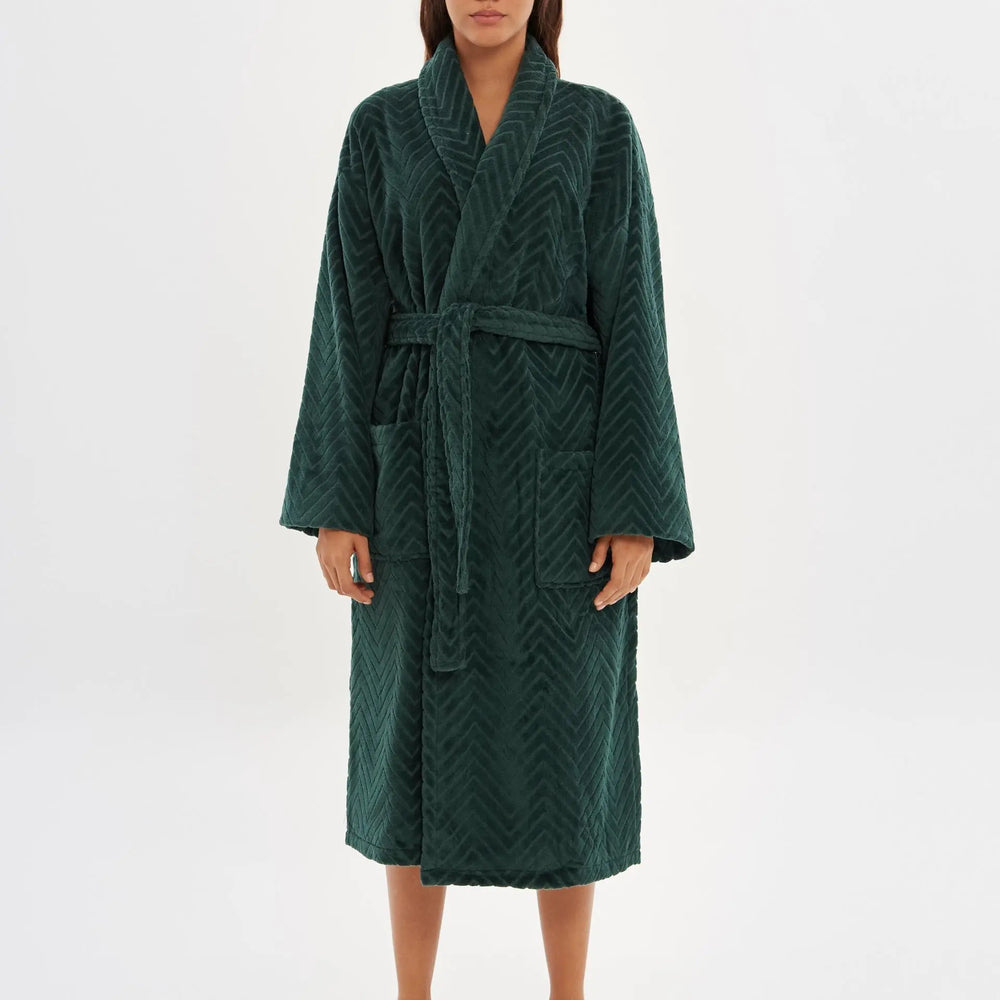 Dark Green Velour Bathrobe House Babylon