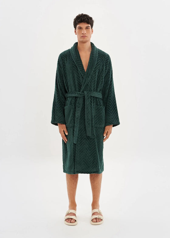 Dark Green Velour Bathrobe House Babylon