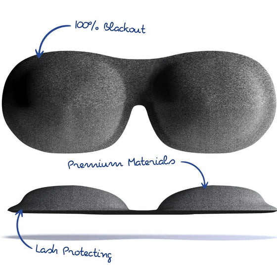 Dark Grey Marl Contoured 3D Blackout Sleep Mask SMUG