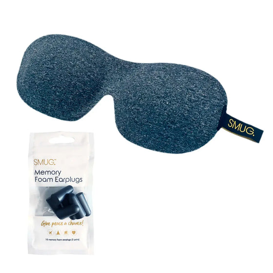 Dark Grey Marl Contoured 3D Blackout Sleep Mask SMUG