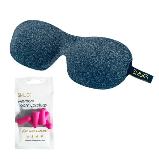 Dark Grey Marl Contoured 3D Blackout Sleep Mask SMUG