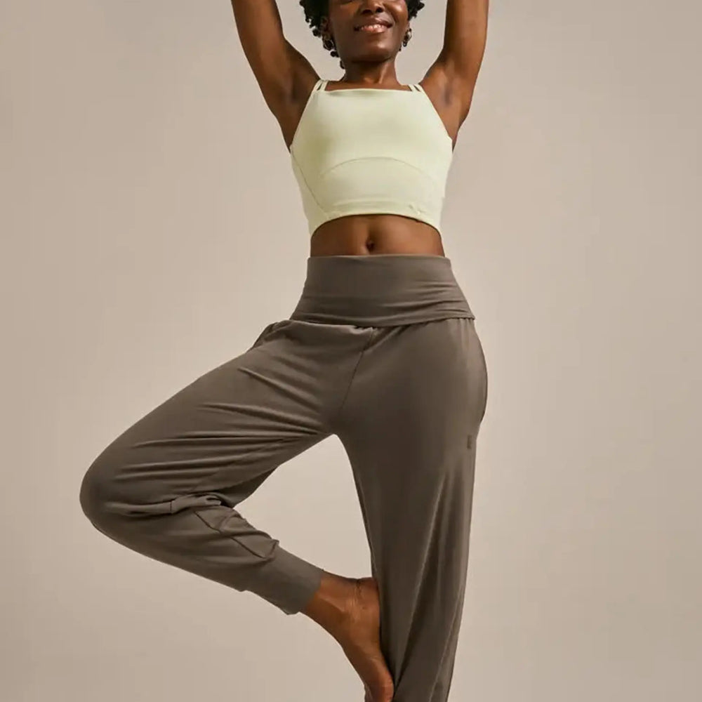 Dark Moss Horizon Cuffed Bamboo Yoga Pants BAM Clothing