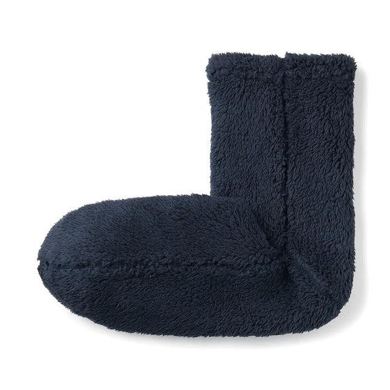 Dark Navy Men's Recycled Polyester Fleece Cosy Socks MUJI UK