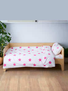  Pastel Pink Star Toddler Cot Bed Duvet Set