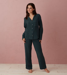  Darkest Spruce Tilly 100% Linen Pyjama Bottoms The Secret Linen Store