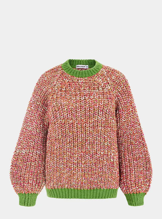 Debbie Twist High Neck Knitted Jumper - Olive Green Cara & The Sky